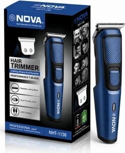 NOVA NHT 1137 Trimmer 120 min Runtime 4 Length Settings (Blue)