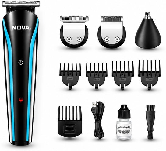 NOVA NG 1145 Trimmer 60 min Runtime 5 Length Settings (Black, Bl...more