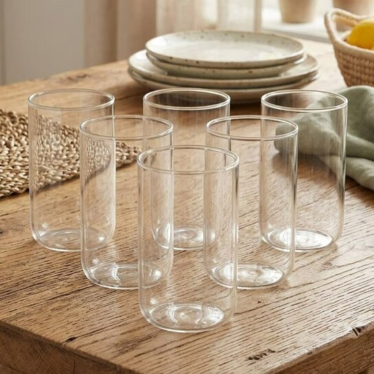 Borosil Smile Vellora Glass Set 295 ml (6 Pieces)