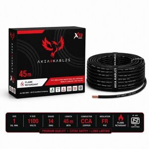 KABLES 1.0 Sqmm Electrical Wire|45m|Single Core|Copper|FR PVC Insulation Domestic Black 45 m Wire on Flipkart