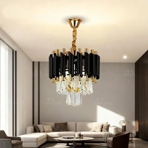 MURPHY Black Mamba Black & Gold Crystal Pendant Light with Metal ...more