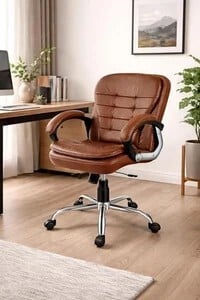 Oakcraft Leatherette Office Executive Chair (Brown, Optional Inst...more