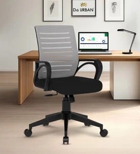 Da URBAN Tulip Mesh Mid Back Revolving | Ergonomic Chair Grey Mes...more