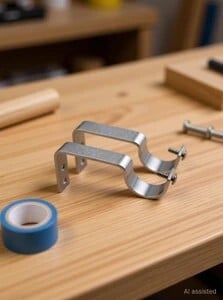 Click to enlarge RINTL Silver Curtain Hooks, Curtain Knobs, Curtain Rods, Rod Rail Bracket Metal