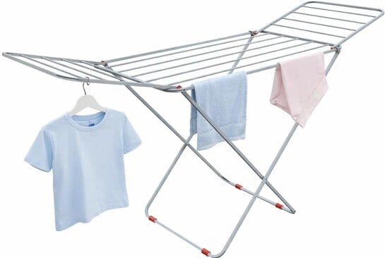 Steel Floor Cloth Dryer Stand Mild Steel - Gray (3 Tier)