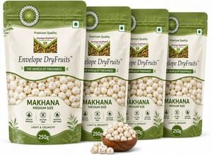 Envelope Dryfruits Plain Makhana Fox Nuts Makhana (4 x 250 g)