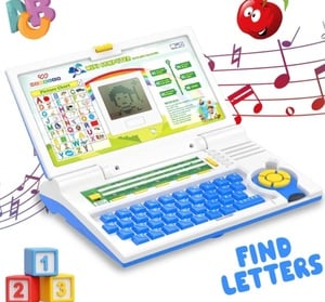 Years Boys Girls Computer Toys for 3 Years Fun Activity Learning Alphabet,Letter,Words,Games,Mathematics,Music,Logic Memory Tool - Blue