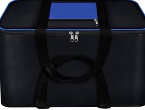 Storite Nylon Big Underbed Storage Bag Moisture Proof Cloth Organiser
with Zippered Closure and Handle(BlueBlack, 54x46x28 cm) Rectangular