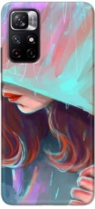 PRINTFIDAA Pretty Woman Under The Umbrella Painting Printed Designer Hard Case for Redmi Note 11T (5G) Back Cover -(e) RPM1007