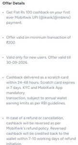Flat Rs.100 Cashback on flipkart on 199 or more valid for new users only