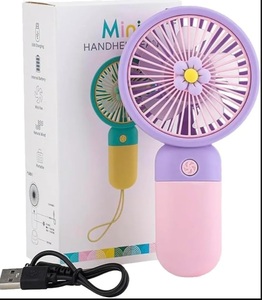 Portable Rechargeable Mini Fan | 400mAh USB Handheld Small Fan with 3 Speed Modes | Silent Personal Pocket Cooling Fan for Travel, Office Desk, Makeup, Kitchen, and Kids (Multicolor) (+ 69rs delivery fee)