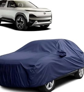 Sulfar 100% Water Resistant Car Body Cover Compatible with Mirror for Tata Sierra (Triple Stitched, Full Bottom Elastic, Navy Blue)