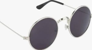 Stylish Black Glass Sunglasses with Silver Metal Frame – Trendy Unisex Shades for Men and Women
