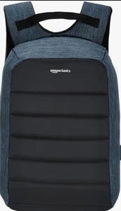 amazon basics 25L Anti Theft Design Laptop Backpack with 1 Compartment,Blue and Black