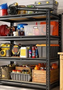 JD FRESH 4-Tier Extra Large Metal Shelf Rack/60x36x18 Inch Adjustable Boltless Storage Rack/Heavy Duty Display Rack Organizer/Multipurpose Standing Shelving Unit for Garage/Kitchen/Warehouse (Black)