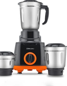 Bajaj Rex 500W Mixer Grinder | 3 Stainless Steel Jars with Multifunctional Blades | Nutri-Pro Feature for Efficient Grinding & Blending | Adjustable Speed Control | 1 Year Warranty | Black & Orange
