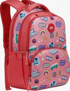 Gear Wow 17"/25L Medium Water Resistant School Bag/Casual Backpack/Daypack/4 Compartment Travel Backpack/Kids Bag for Girls - Pink
