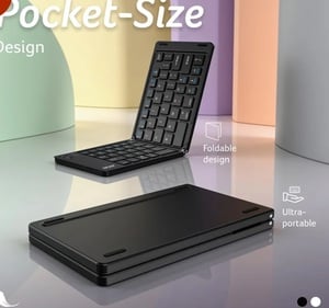 Acer MiniFold Foldable Bluetooth Keyboard, Ultra Portable 66-Key Wireless Keyboard, Bluetooth 5.0, Rechargeable Battery, Type-C Charging, 150mAh Battery, for Windows, Android, iOS, Tablets & Laptops