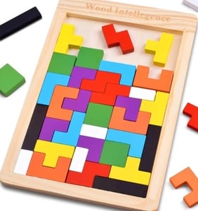 SHINETOY Wooden Tangram Puzzle for Kids 40 Pieces | Montessori Brain Teaser Blocks Game | Educational Wooden Toys for Toddlers | Color & Shape Learning Puzzle Gift for Boys & Girls Christmas Gift