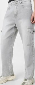 Neostreak Men's Loose Baggy Fit Washed Cargo Jeans with 6 Pockets Non-Stretchable