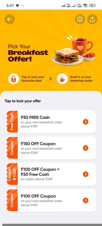 Click to enlarge Get Swiggy breakfast offer live again( 26th sep to 6 oct)