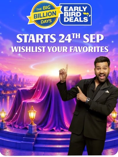 (Starts 24th Sep) Flipkart Big billion days Early Bird Deals + 10% discount on Axis and icici bank