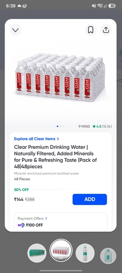 50% Off Clear Premium Drinking Water | Naturally Filtered, Added Minerals for Pure & Refreshing Taste (Pack of 48)