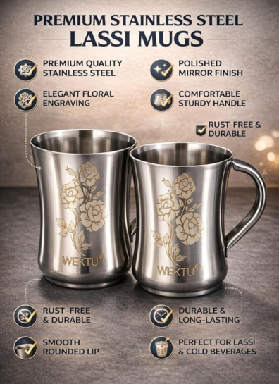 50% Coupon: Upto 83% off on Stainless Steel Lassi Mugs