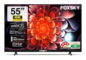 Foxsky 139.7 cm (55 inches) 4K Ultra HD Smart LED TV 55FS-VS (Black)
