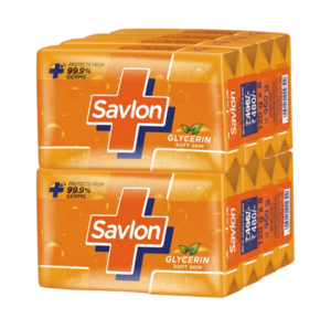 Savlon Glycerin Soap Bar with Protection, Natural Origin Glycerin, 120g Combo Pack (8 x 120 g)