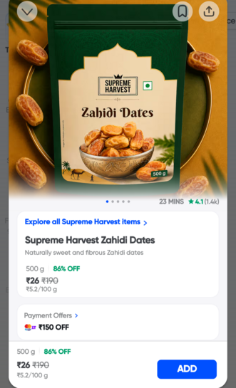 Supreme Harvest Zahidi Dates 500g @26 and more