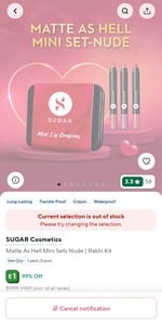 Check out SUGAR Cosmetics items on Zepto