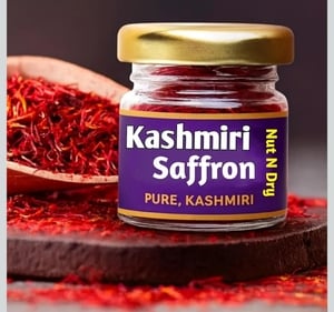 Nut N Dry Original Kashmiri Saffron | Direct From kashmir | Premium Mongra Kesar Threads | 100% Pure Natural Zafran | Strong Aroma & Rich Color | For Milk, Kheer, Biryani & Skincare , saffro...