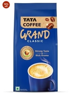 Tata Classic Instant Coffee, 200g Pouch, Chicory Mix With Strong Taste & Rich Aroma, With Flavour Locked Decoction Crystals