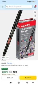 Luxor Blue CD/DVD/OHP Marker on Flipkart