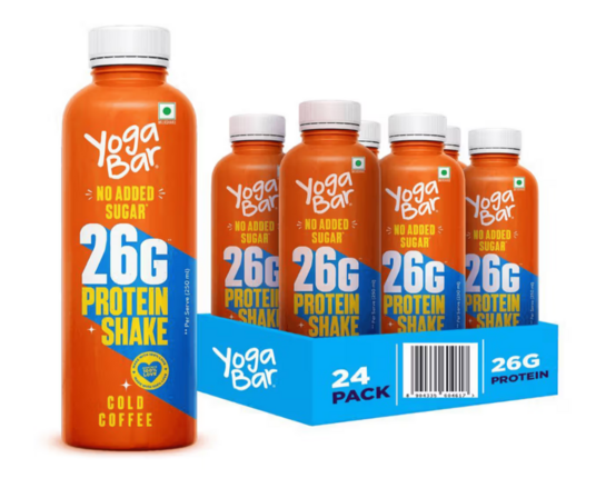 Yogabar 26g Protein Shake Cold Coffee, No Added Sugar, Protein Milkshake 26pieces @1073