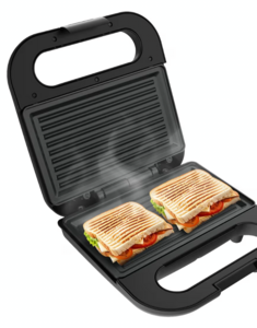 Havells Quick Crunch Grill Sandwich Maker | 800 W | Power Indicator Light | Non-Stick Coating Plates | 230 Volts | Heat Resistant Body | Quick Heating (Black)