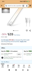 Cheap:20 cm Rechargeable Motion Sensor LED Light for Wardrobe, Closet & Cabinet, Magnetic Under Cabinet Light with 3 Color Modes, Kitchen, Drawer, Shelf, Staircase & Garage Lighting