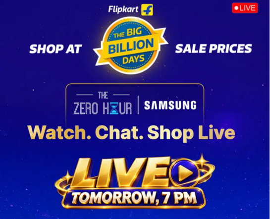 Click to enlarge Win Free Phone Every 5 Min: Flipkart ZERO HOUR | Samsung. Watch. Chat. Shop, Live 1st Oct. @7pm