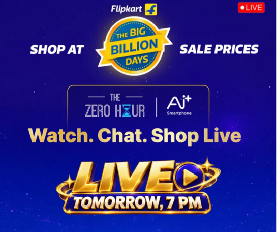 Click to enlarge Upcoming: Win Free Phone Every 5 Min: Flipkart ZERO HOUR | Ai ^. Watch. Chat. Shop, Live 5th Oct. @7pm
