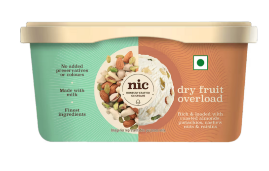 Click to enlarge Instamart: NIC Ice Cream Dry Fruit Overload Ice Cream 500ml @105 & more upto 95% off