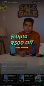 Click to enlarge Flipkart LiveShop+: Extra upto ₹500 off on smartphones