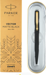 Parker Vector Matte Black, Gold Trim Ball Pen on Flipkart