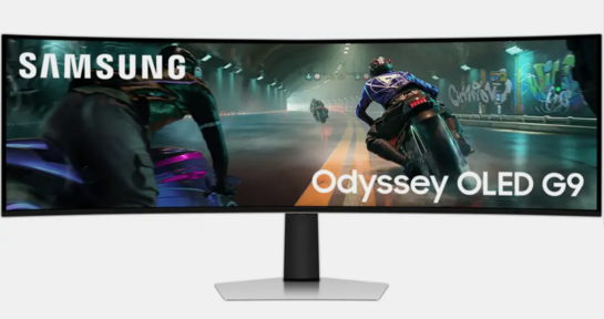 Samsung Odyssey OLED G9 124.31 cm (49 inches) Curved DQHD OLED Panel Gaming Monitor (LS49DG910SWXXL) (Response Time: 0.03 ms, 144 Hz Refresh Rate)