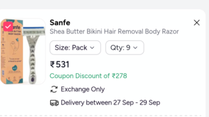 Sanfe Shea Butter Bikini Hair Removal Body Razor @₹30