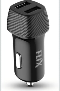 Click to enlarge Flix(Beetel) 2.4A Charging Car Charger ,Dual USB Type A connectors(Black)