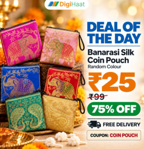 Banarasi Silk Coin Pouch Random Colour
