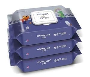 bumtum Baby 99% Water Wet Wipes Pack of 3