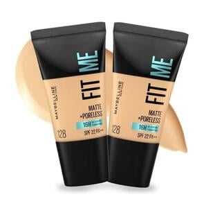 Maybelline Fit Me Matte + Poreless 16H Oil Control Foundation, Shade 128, 18 ml, Pack of 2