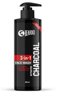 Beardo Activated Charcoal Anti-Pollution  for Deep Pore Cleaning, 200ml  | For Men Face Wash
